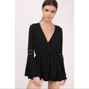 Black long sleeve romper